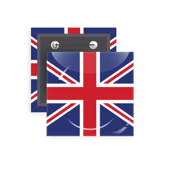 UK Flag, Κονκάρδα παραμάνα τετράγωνη 5x5cm