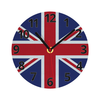 Σημαία Αγγλίας UK, Ρολόι τοίχου γυάλινο (20cm)