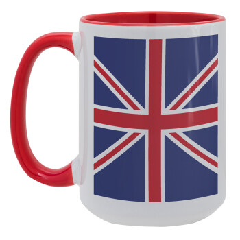 UK Flag, Κούπα Mega 15oz, κεραμική Κόκκινη, 450ml