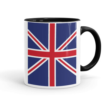 UK Flag, Mug colored black, ceramic, 330ml