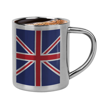 UK Flag, Double-wall metal cup for espresso (220ml)