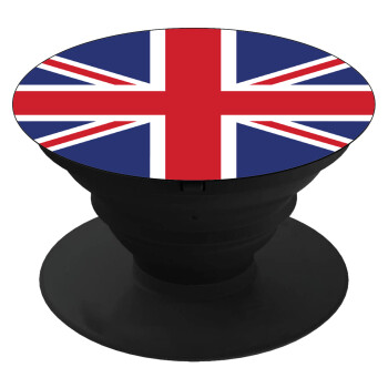 UK Flag, Phone Holders Stand  Black Hand-held Mobile Phone Holder