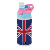 Children's hot water bottle, stainless steel, with safety straw, Pink/BlueCiel (360ml) BPA FREE