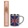 Easter Set, metallic thermal cup (300ml) & aromatic flat Easter candle (30cm) (PINK)