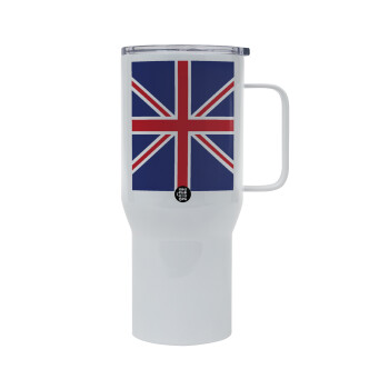 UK Flag, Mega Stainless steel Tumbler with lid, double wall 750L