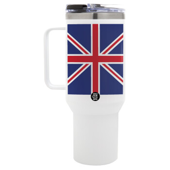 UK Flag, Mega Stainless steel Tumbler with lid, double wall 1,2L