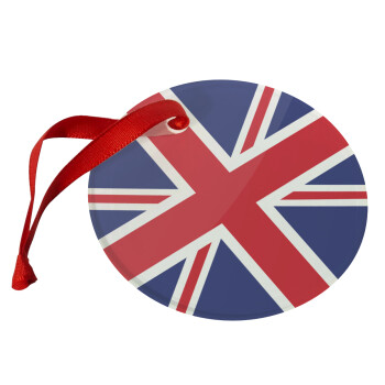 UK Flag, Christmas ornament glass 9cm