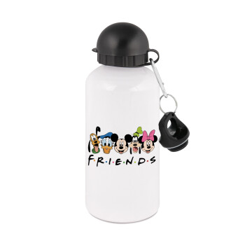Friends characters, Metal water bottle, White, aluminum 500ml