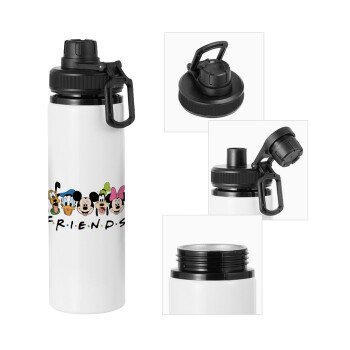 Friends characters, Metal water bottle with safety cap, aluminum 850ml