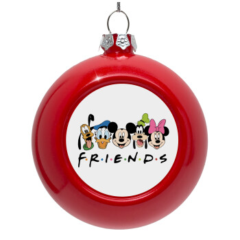 Friends characters, Red Christmas tree ornament bauble 8cm