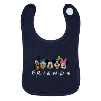 Friends characters, Σαλιάρα με Σκρατς 100% Organic Cotton Μπλε (0-18 months)