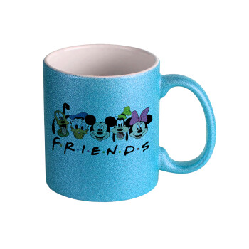 Friends characters, Κούπα Σιέλ Glitter που γυαλίζει, κεραμική, 330ml