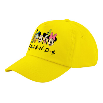 Friends characters, Child's Baseball Cap, 100% Cotton Twill, Yellow (COTTON, CHILD, UNISEX, ONE SIZE)