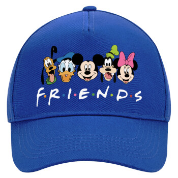 Friends characters, Ultimate Adult Hat BLUE, (100% COTTON DRILL, ADULT, UNISEX, ONE SIZE)