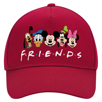 Friends characters, Adult Ultimate Hat RED, (100% COTTON DRILL, ADULT, UNISEX, ONE SIZE)