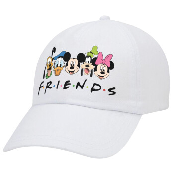 Friends characters, Καπέλο Ενηλίκων Baseball Λευκό 5-φύλλο (POLYESTER, ΕΝΗΛΙΚΩΝ, UNISEX, ONE SIZE)