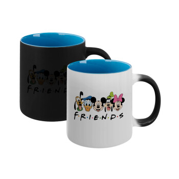 Friends characters, Κούπα Μαγική εσωτερικό μπλε, κεραμική 330ml που αλλάζει χρώμα με το ζεστό ρόφημα