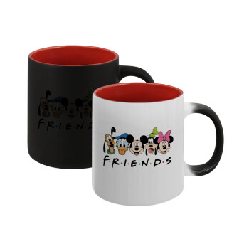 Friends characters, Κούπα Μαγική εσωτερικό κόκκινο, κεραμική, 330ml που αλλάζει χρώμα με το ζεστό ρόφημα (1 τεμάχιο)