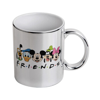Friends characters, Mug ceramic, silver mirror, 330ml
