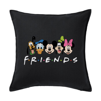 Friends characters, Sofa cushion black 50x50cm includes filling