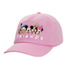 Casual children's baseball cap, 100% Cotton Twill, PINK (COTTON, CHILDREN'S, ONE SIZE)