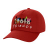 Adult Baseball Cap, 100% Cotton, Red (COTTON, ADULT, UNISEX, ONE SIZE)