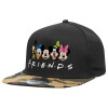 Adult Flat Snapback Hat Black/Camouflage, (100% COTTON TWILL, ADULT, UNISEX, ONE SIZE)