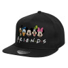 Children's Flat Snapback Hat, Black (100% COTTON, CHILD, UNISEX, ONE SIZE)