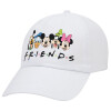 Adult Baseball Cap White 5-panel (POLYESTER, ADULT, UNISEX, ONE SIZE)