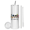 Tumbler stainless steel 600ml, with metal straw & cleaning brush