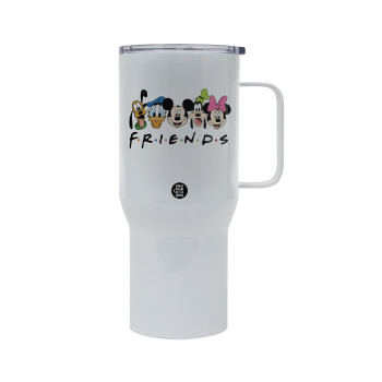 Friends characters, Mega Stainless steel Tumbler with lid, double wall 750L