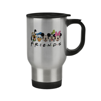 Friends characters, Stainless steel travel mug with lid, double wall 450ml