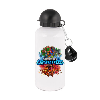 Minecraft legends, Metal water bottle, White, aluminum 500ml