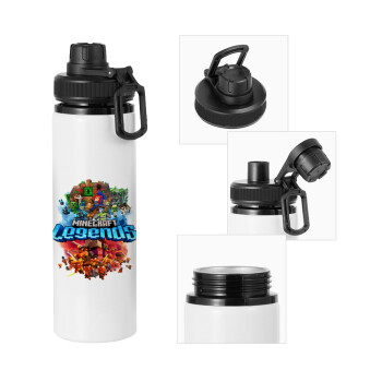 Minecraft legends, Metal water bottle with safety cap, aluminum 850ml