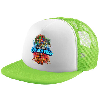 Minecraft legends, Καπέλο παιδικό Soft Trucker με Δίχτυ ΠΡΑΣΙΝΟ/ΛΕΥΚΟ (POLYESTER, ΠΑΙΔΙΚΟ, ONE SIZE)