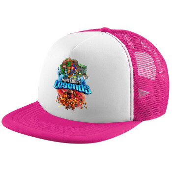 Minecraft legends, Καπέλο Ενηλίκων Soft Trucker με Δίχτυ Pink/White (POLYESTER, ΕΝΗΛΙΚΩΝ, UNISEX, ONE SIZE)