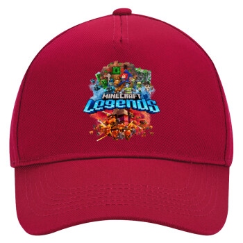 Minecraft legends, Adult Ultimate Hat RED, (100% COTTON DRILL, ADULT, UNISEX, ONE SIZE)