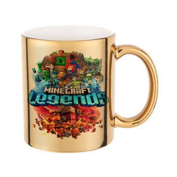 Minecraft legends, Κούπα κεραμική, χρυσή καθρέπτης, 330ml