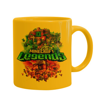 Minecraft legends, Ceramic coffee mug yellow, 330ml