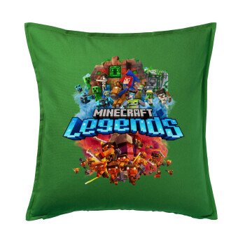 Minecraft legends, Μαξιλάρι καναπέ Πράσινο 100% βαμβάκι, περιέχεται το γέμισμα (50x50cm)