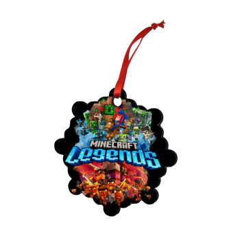 Minecraft legends, Christmas ornament snowflake wooden 7.5cm