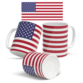 USA Flag, Ceramic coffee mug, 330ml