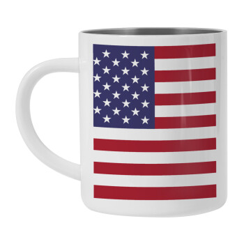 USA Flag, Mug Stainless steel double wall 450ml