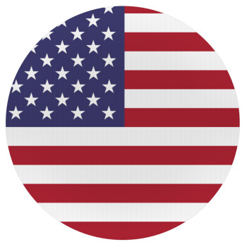 USA Flag, Mousepad Round 20cm