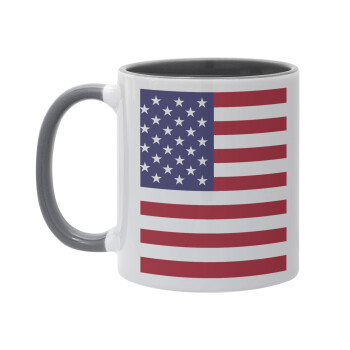 USA Flag, Mug colored grey, ceramic, 330ml