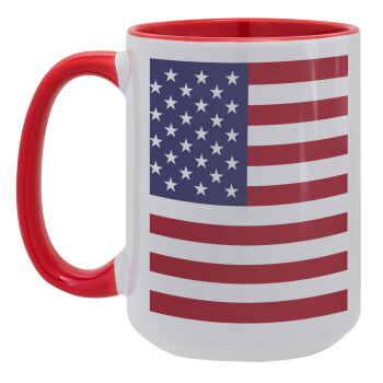 USA Flag, Κούπα Mega 15oz, κεραμική Κόκκινη, 450ml