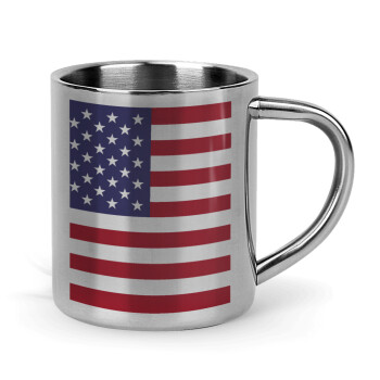 USA Flag, Mug Stainless steel double wall 300ml