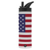 Metallic thermos bottle with straw & handle, stainless steel (Stainless steel 304), double-walled, 600ml.