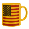 Ceramic coffee mug yellow, 330ml