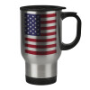 Stainless steel travel mug with lid, double wall 450ml